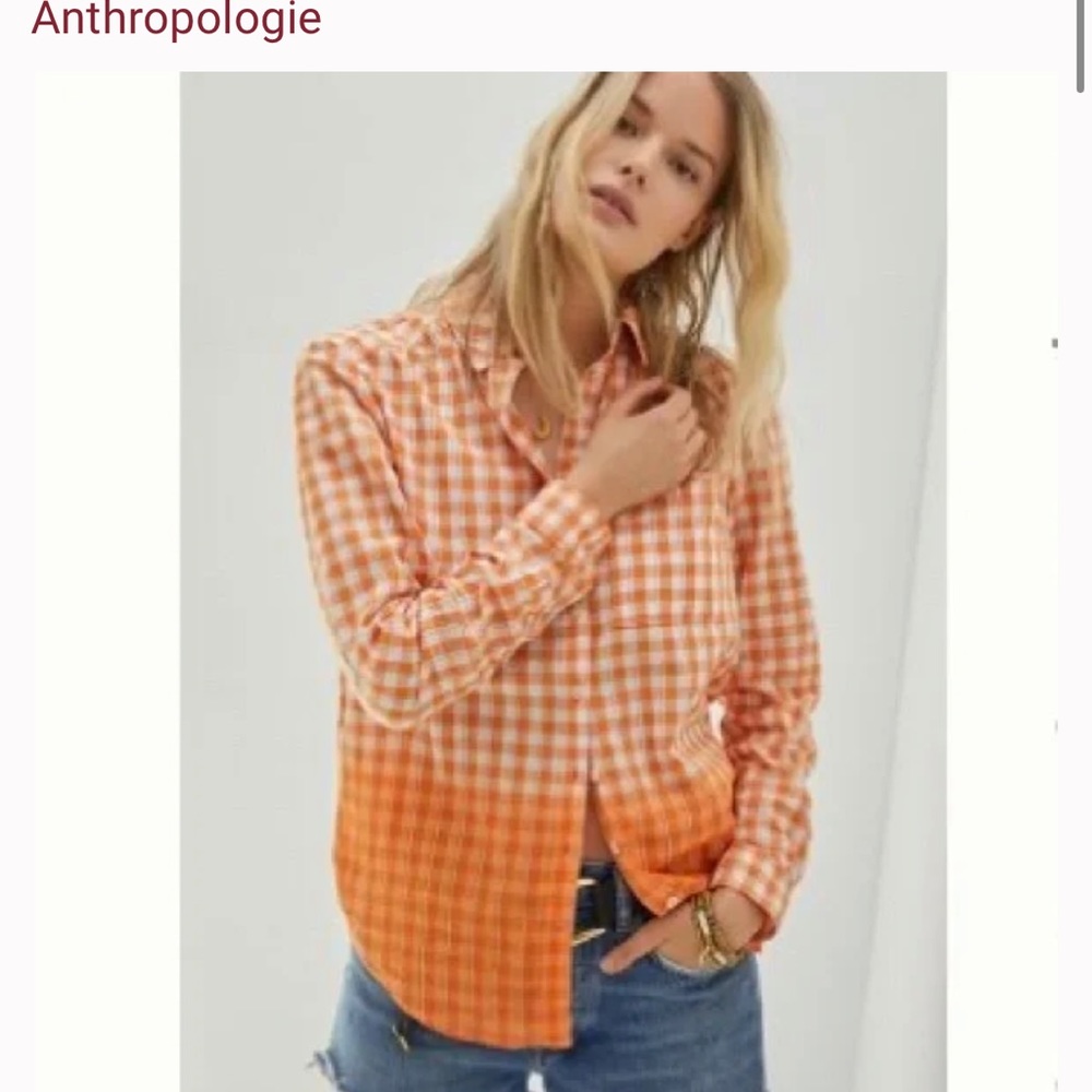 Anthropologie Pilcro Deb Shimmer Ombré Button Down